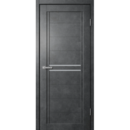 Дверь межкомнатная Сибирь Профиль Барн 6 Бетон темный, стекло белое матовое